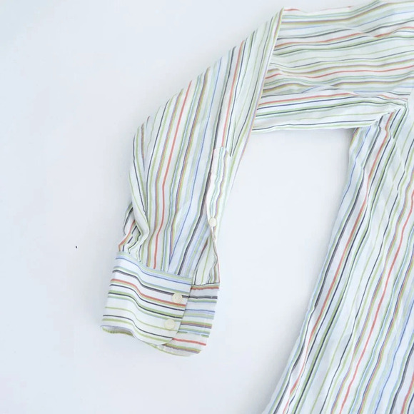 Dolce And Gabbana White And Blue Stripe Button Down Dress Shirt Size  16/41 - Picture 8 of 10